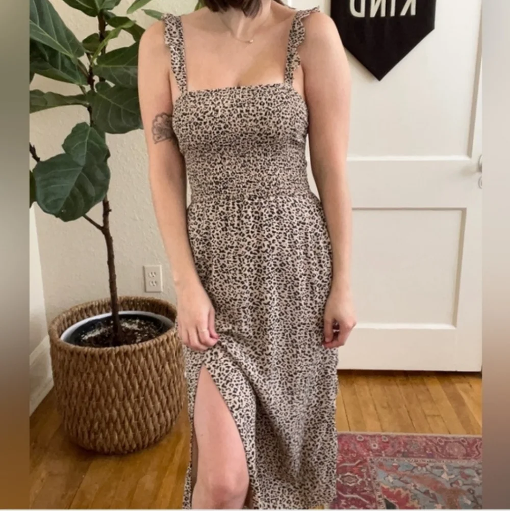 Abercombrie & Fich Leopard Print Maxi Dress Size S